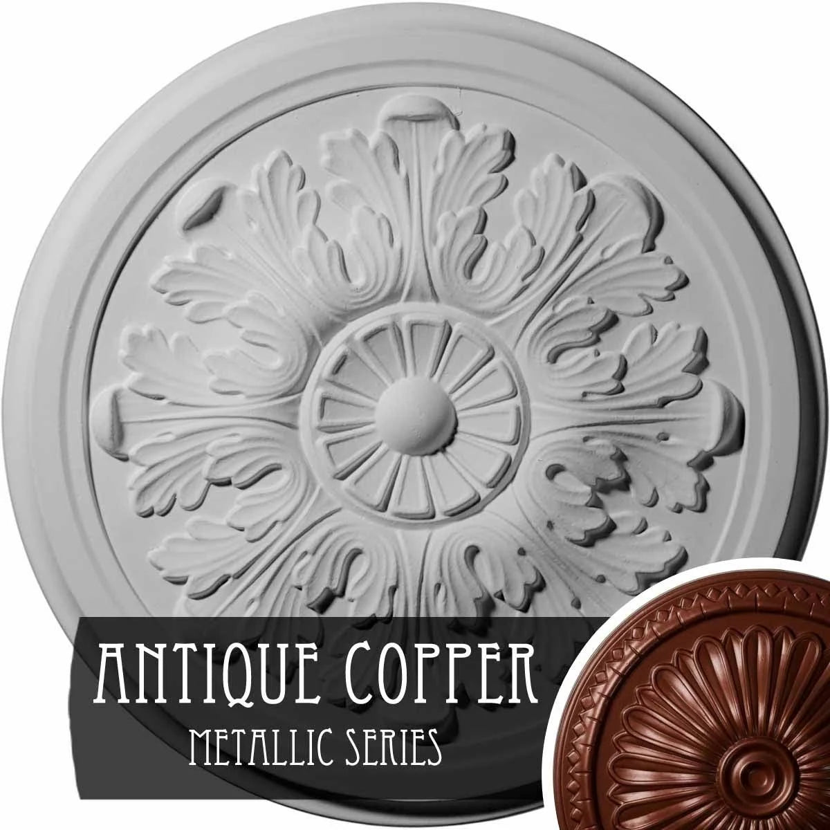 12 3/4 inch x 7/8 inch Hand-Painted Ceiling Medallion V6558