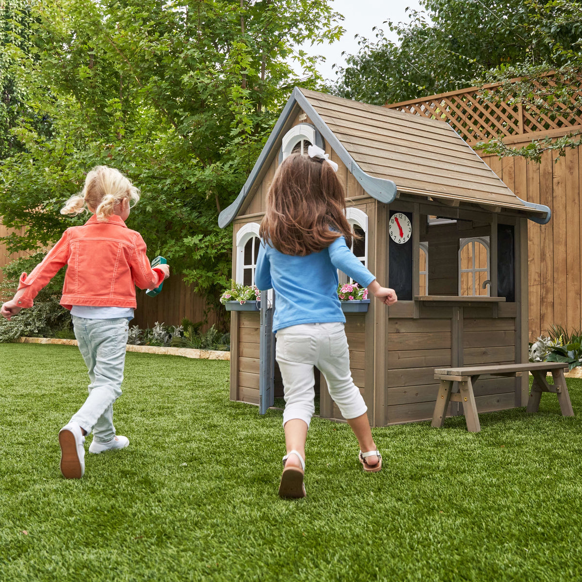 Wooden Outdoor Playhouse with Kitchen W129