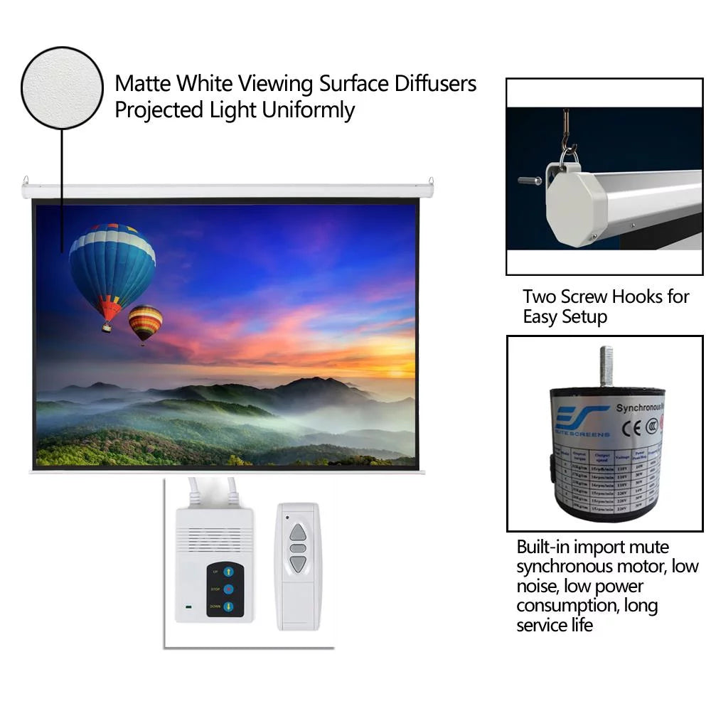 100 Electric Motorized Projection Screen 4:3 R39380