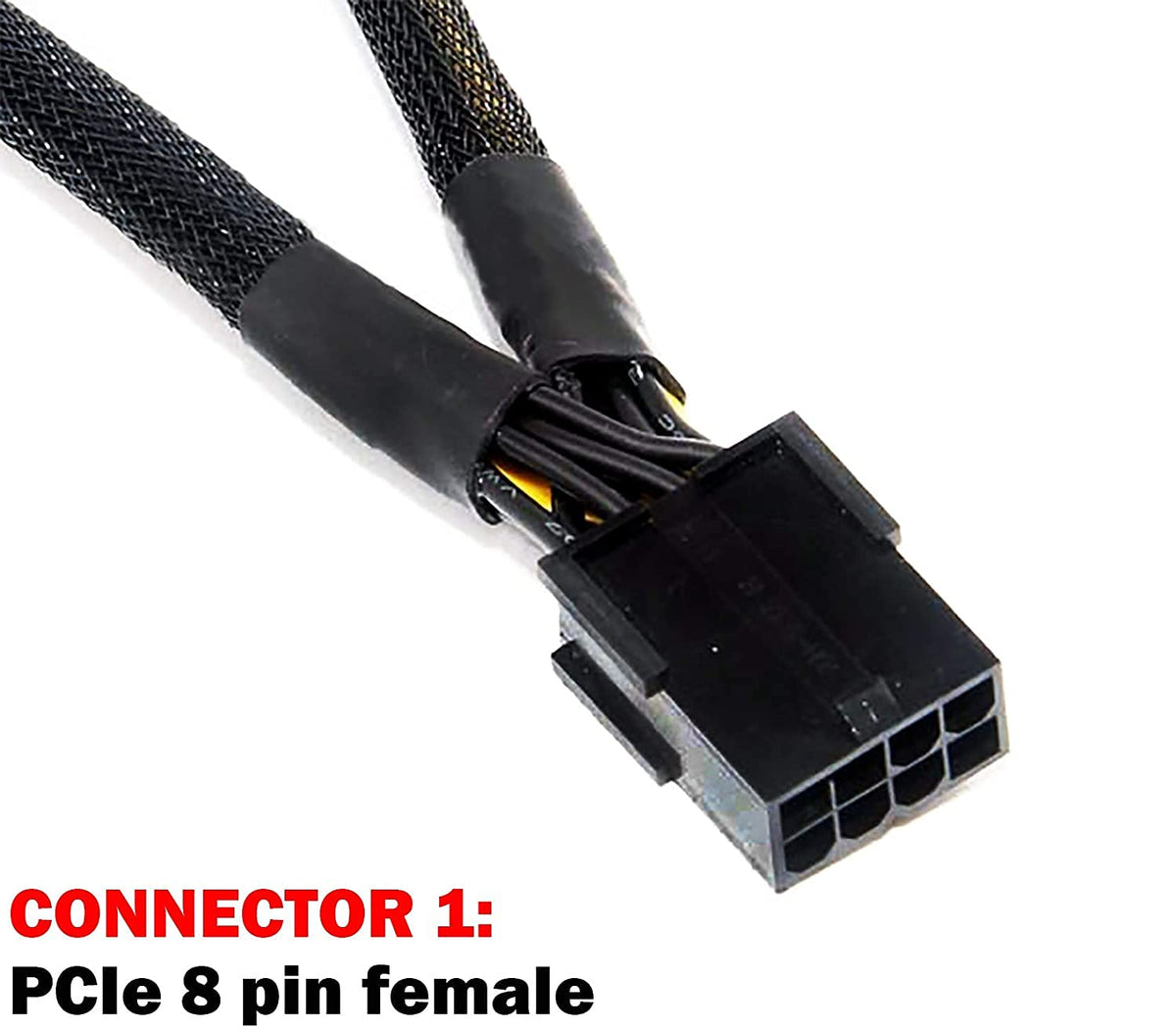16 AWG PCI-e 8 Pin Female to Dual 8(6+2) Pin Male Splitter Cable 12-inches (4 Pack) J518151