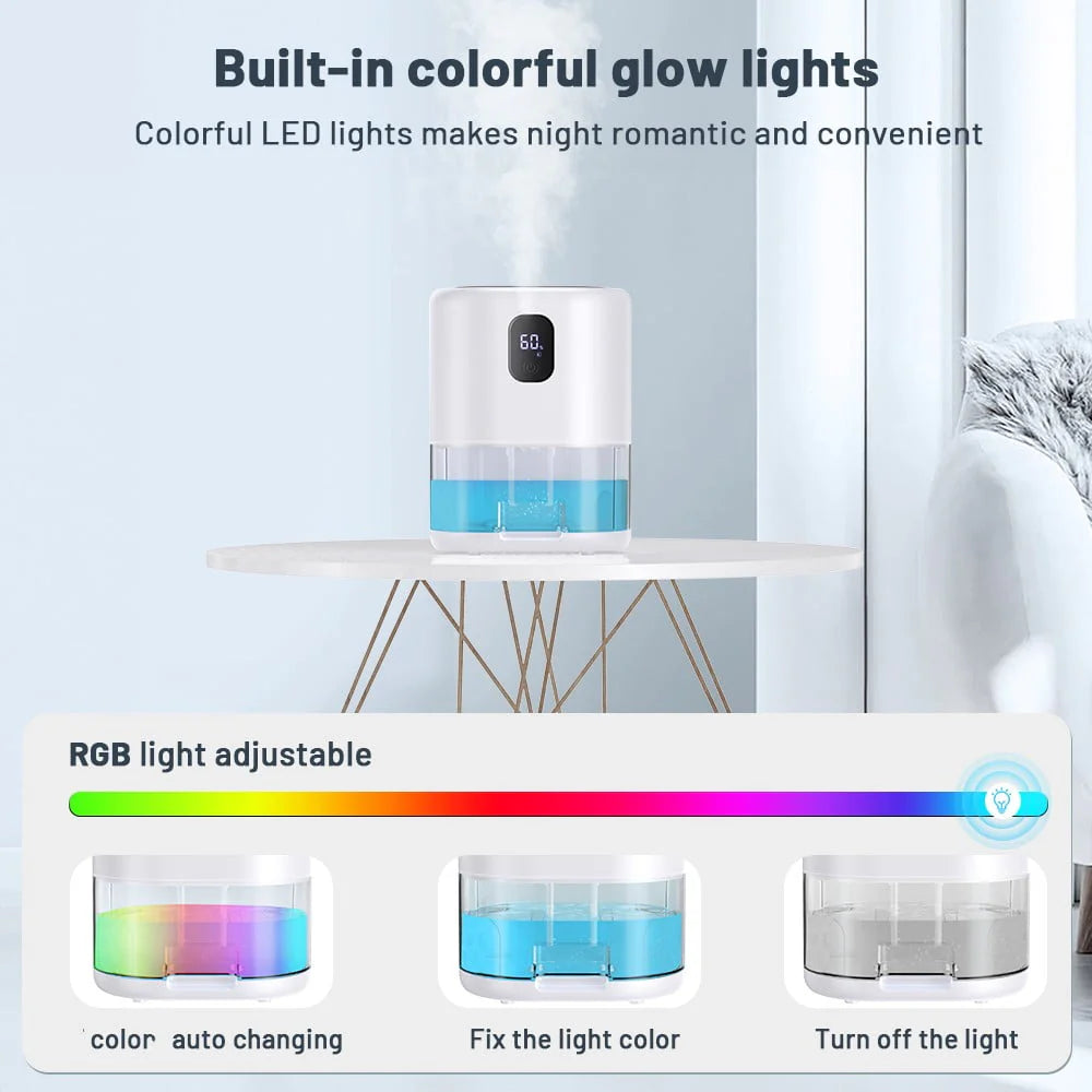 1000ml Portable Dehumidifier, Auto Defrost, Ultra Quiet, Auto Power Off, White V781941