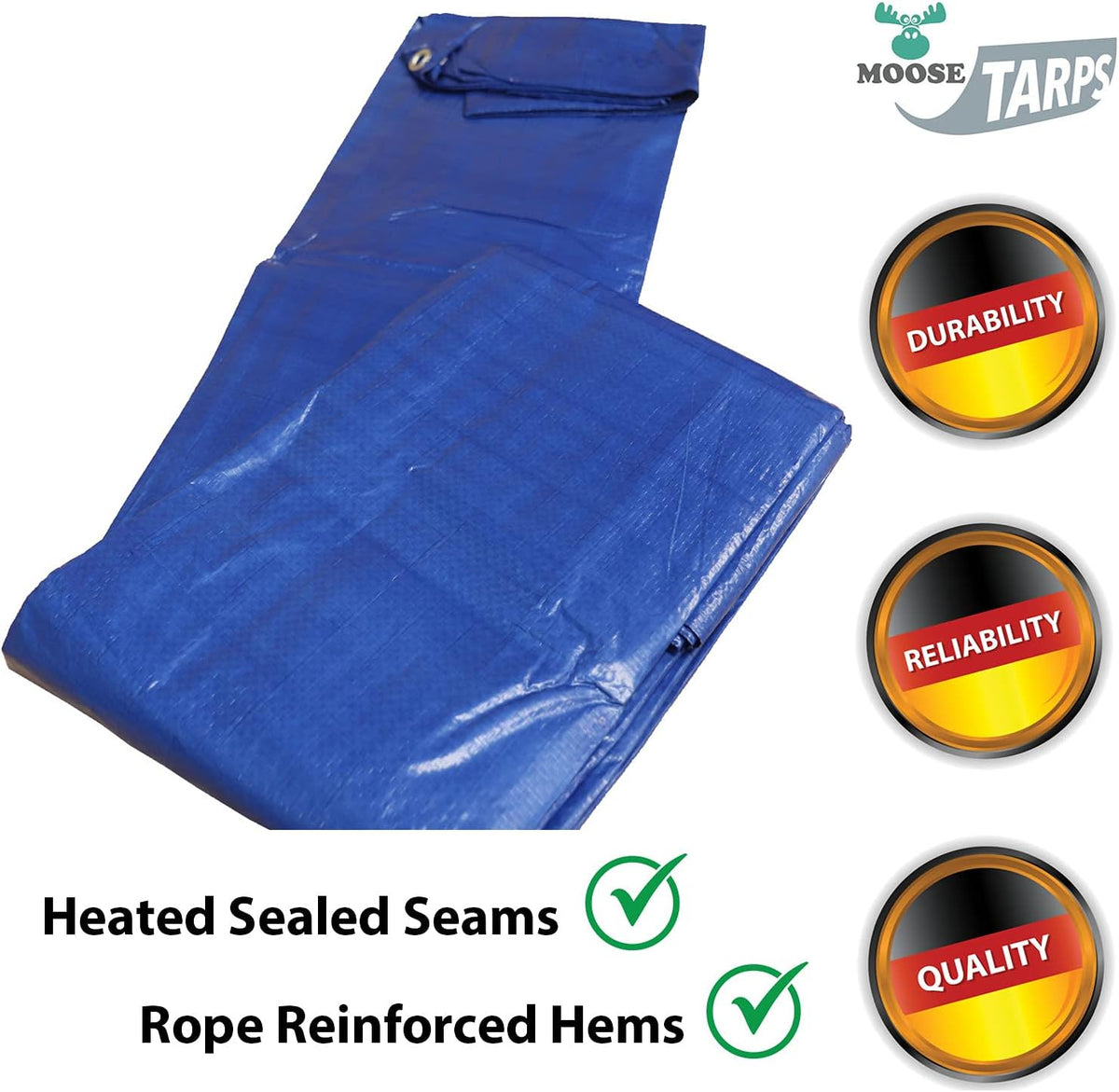 10' x 20' Water Resistant Reversible Blue/Silver Medium Duty Tarp L20830