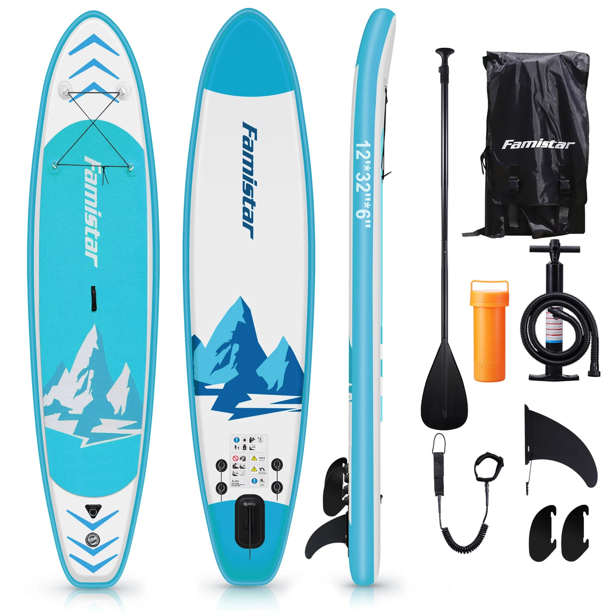 10' Inflatable Stand Up Paddle Board with 3 Fins H14350