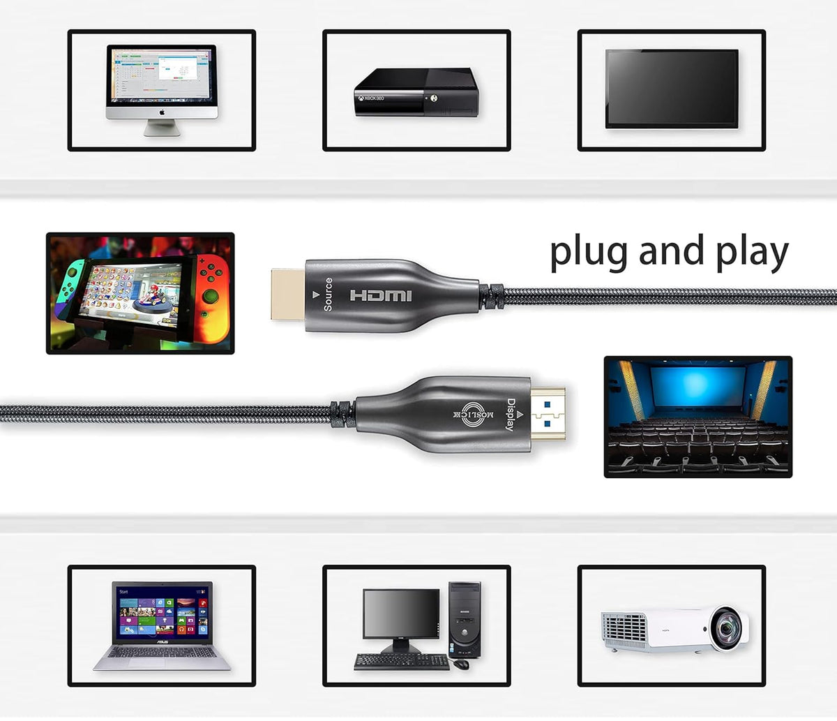 4K Fiber Optic HDMI Cable 30ft C574152