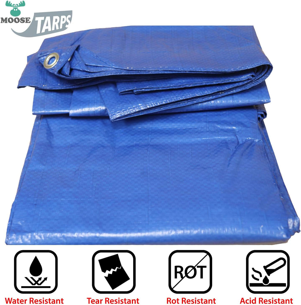 10' x 20' Water Resistant Reversible Blue/Silver Medium Duty Tarp L20830