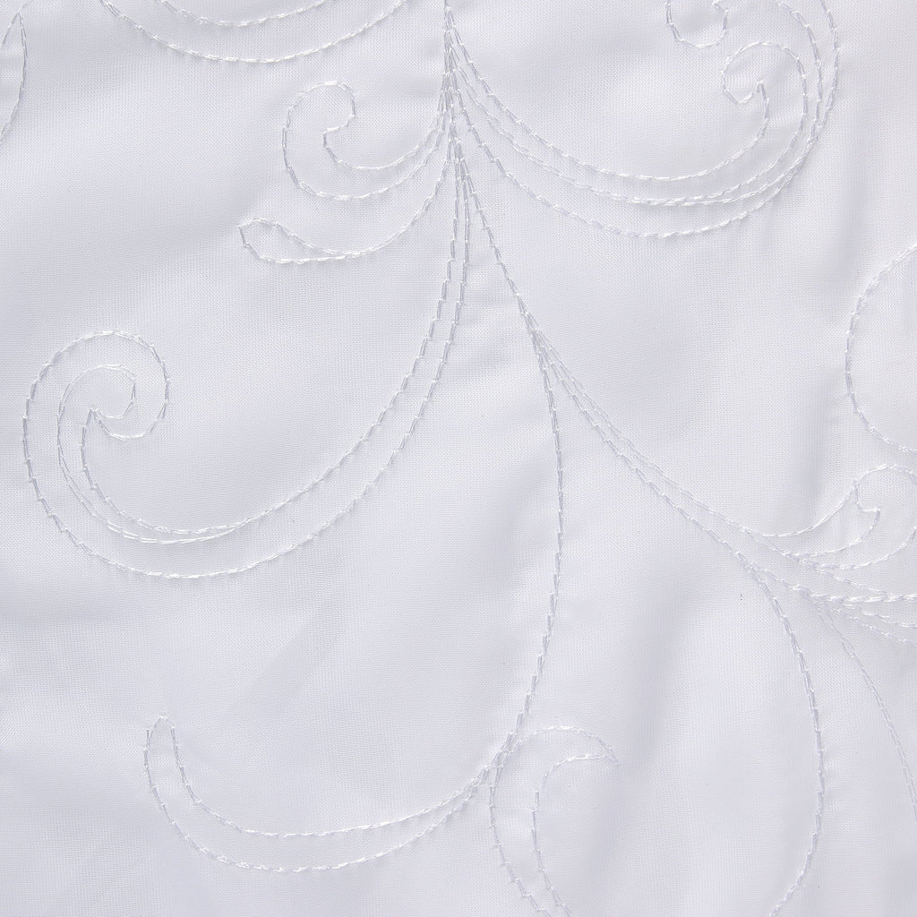 Embroidered Sheer Curtain Panel, White, 38 x 84 X5810