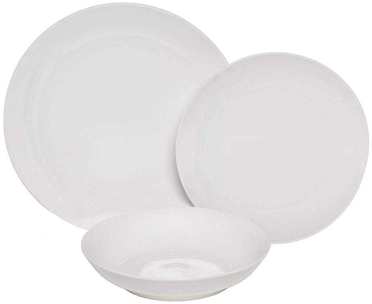 18-Pcs White Porcelain Dinnerware Set K21250