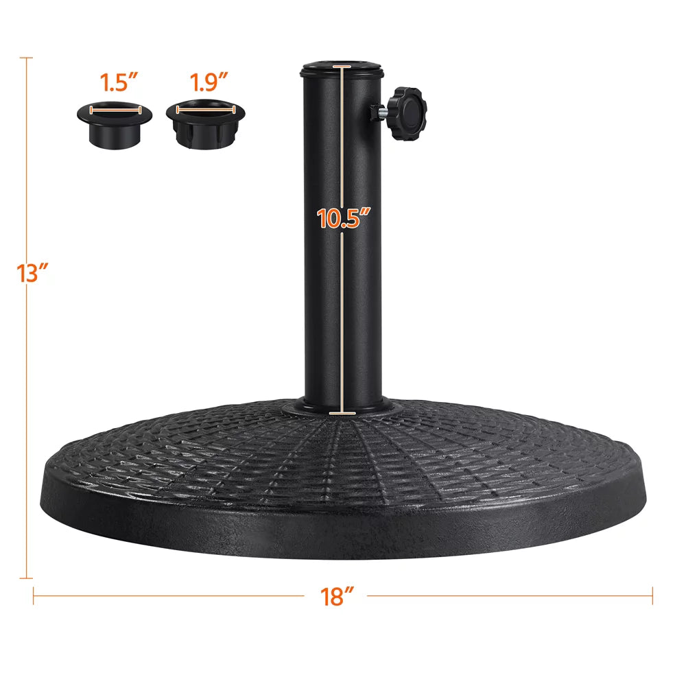 Black Round Resin and Iron Umbrella Base G8059