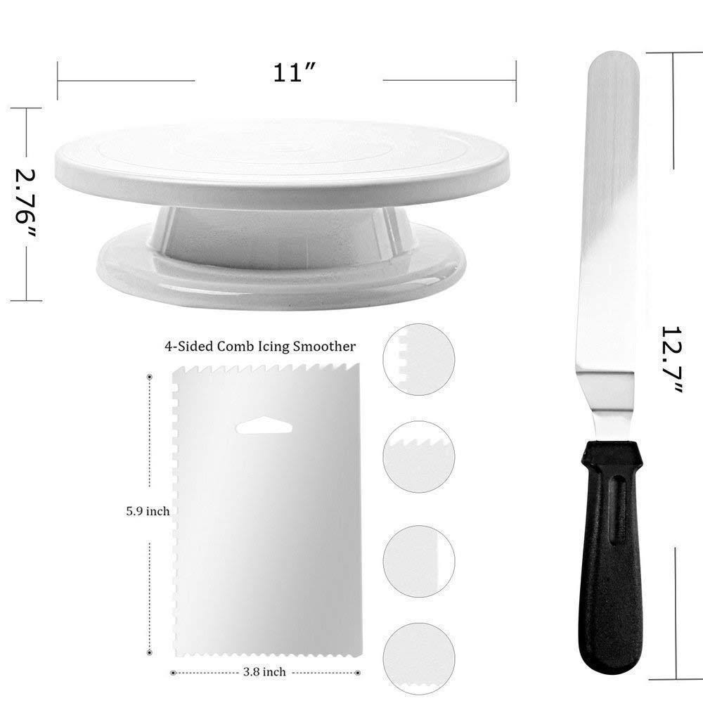 Cake Decorating Turntable Rotating Stand Icing Smoother Spatula F565064