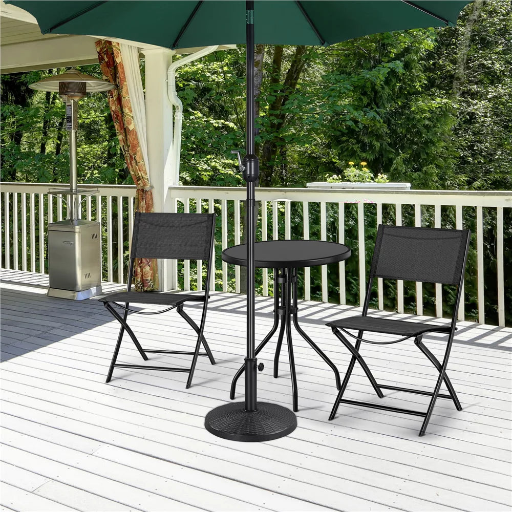 Black Round Resin and Iron Umbrella Base G8059