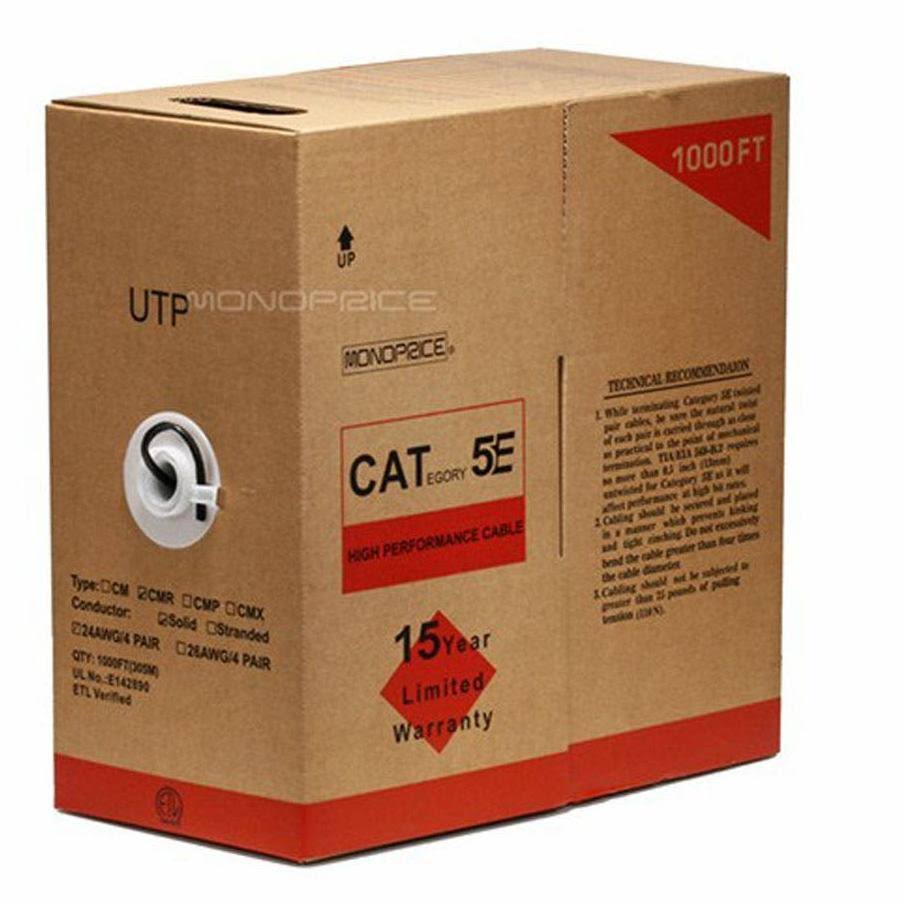 Black Cat5e UTP Solid Bulk Ethernet Cable H4915