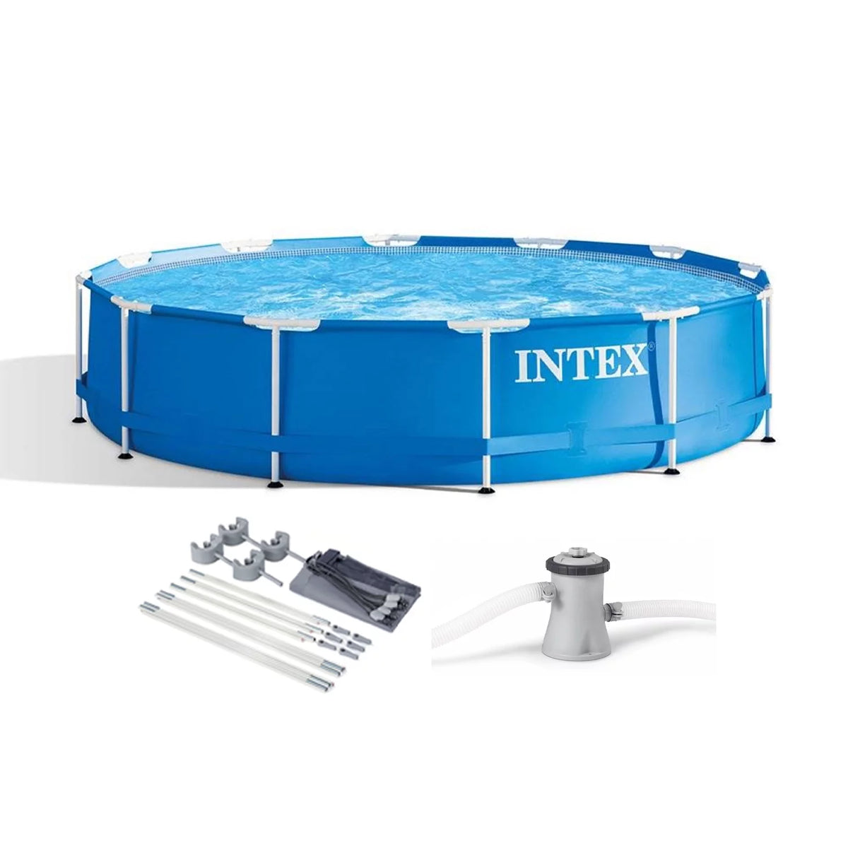 12 x 30 Metal Frame Set Swimming Pool with Filter Pump Q2194