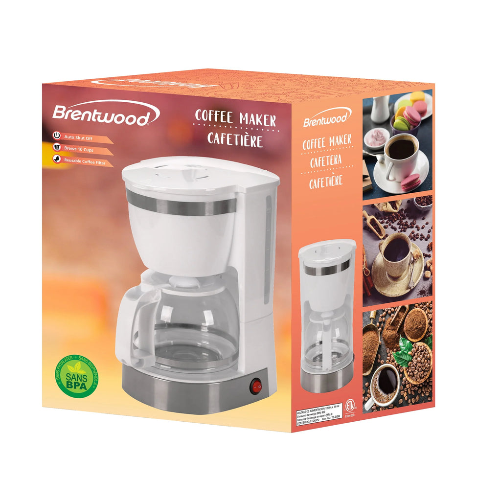 10 Cup 800 Watt Coffee Maker in White R76732