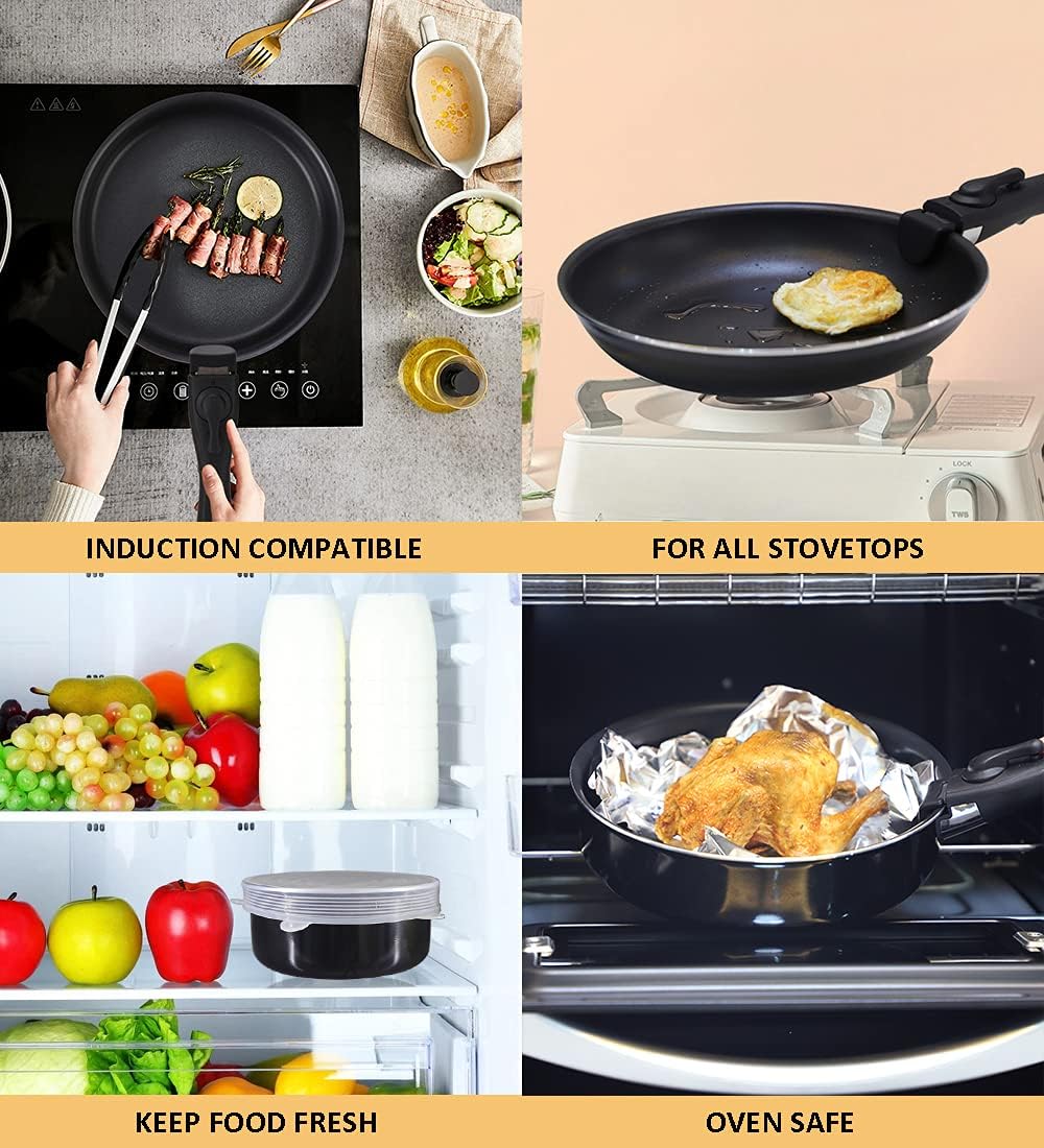 16 Pieces Nonstick Removable Handle Cookware Set E740