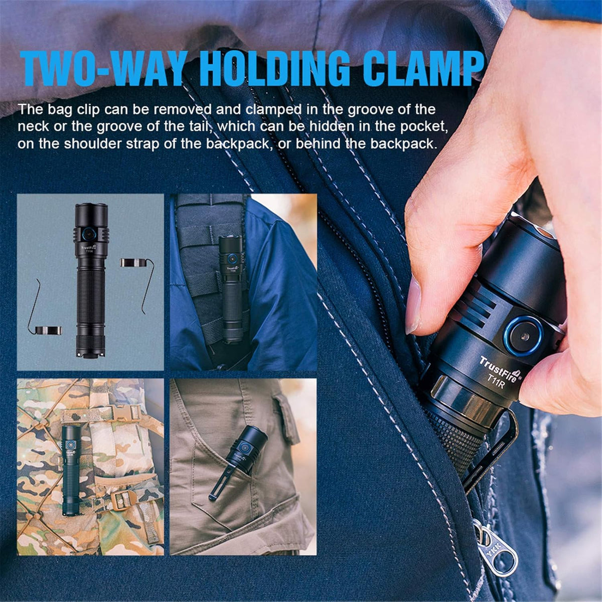 1800 Lumens Type-C Rechargeable IP68 Waterproof Tactical Flashlight V39393