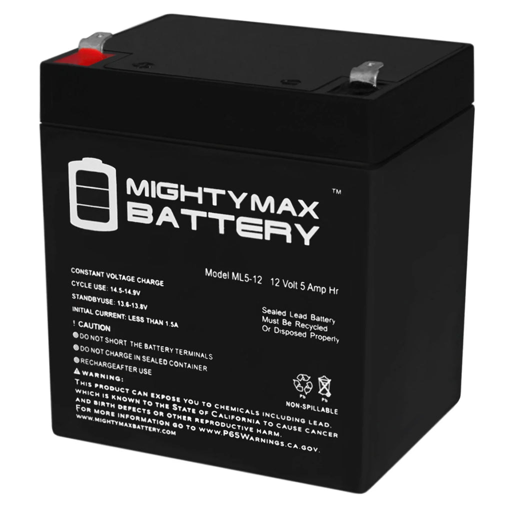 12V 5AH SLA Replacement Battery with F1 Terminal W69707