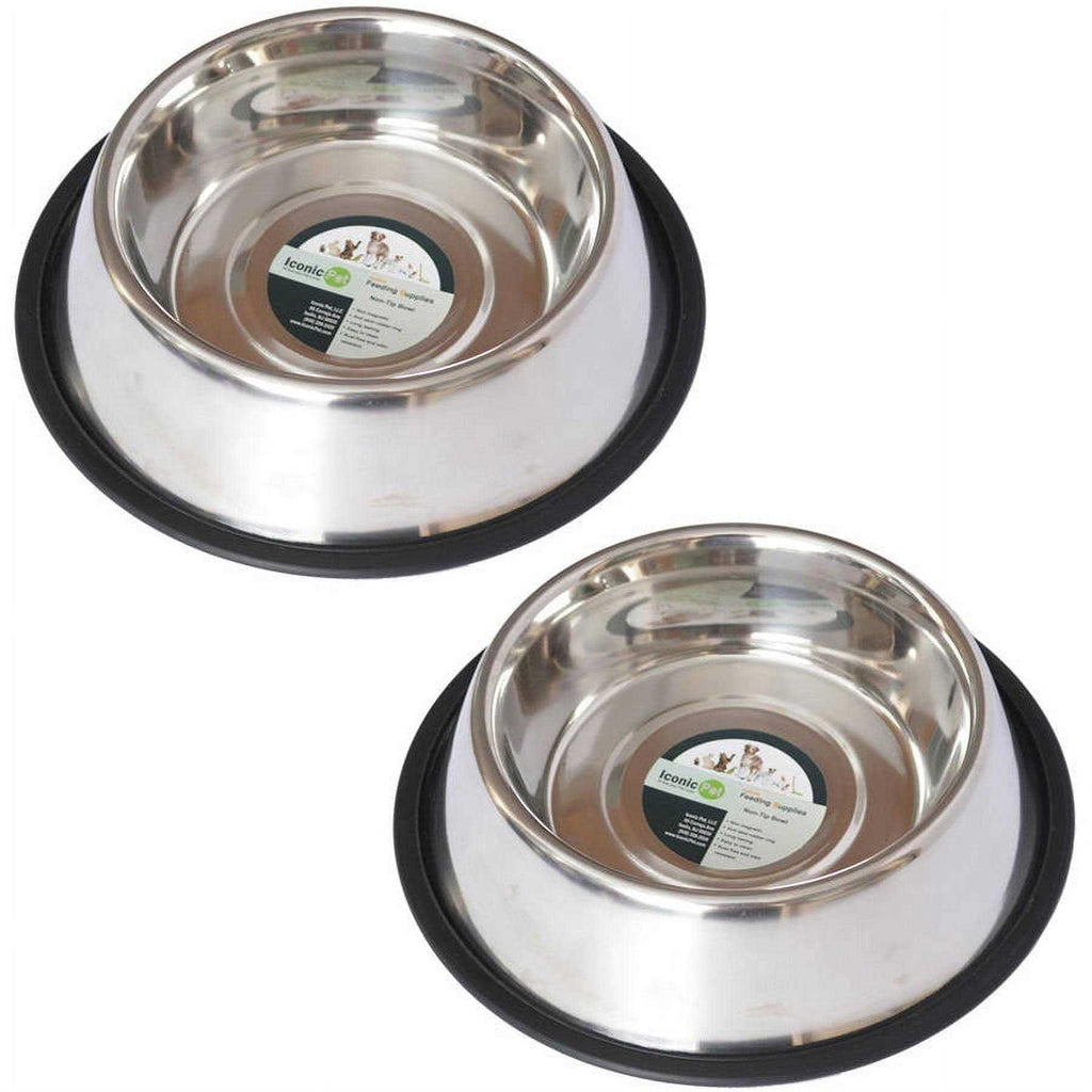 2 Pack Stainless Steel Non-Skid Pet Bowl H404