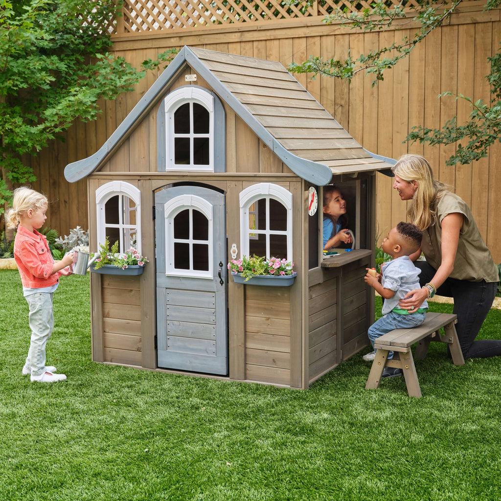 Wooden Outdoor Playhouse with Kitchen W129