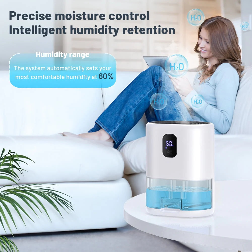 1000ml Portable Dehumidifier, Auto Defrost, Ultra Quiet, Auto Power Off, White V781941