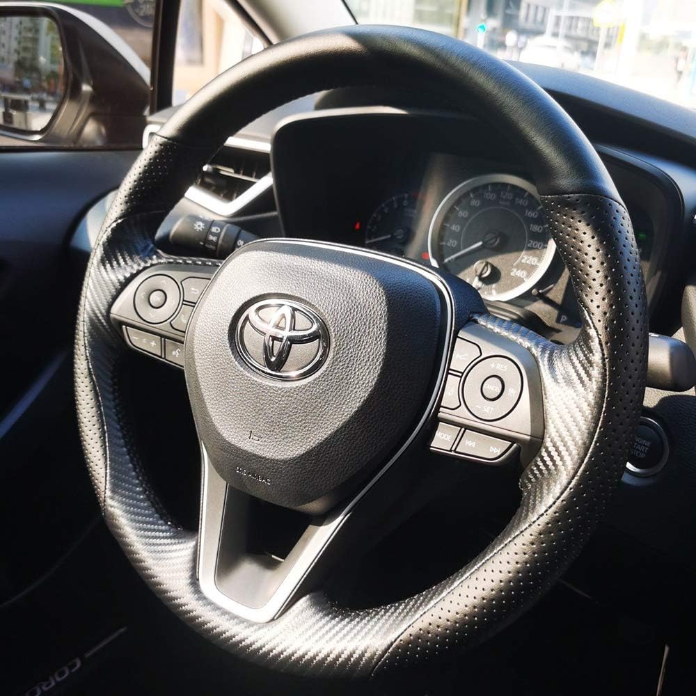 Matte Black Carbon Fiber & Nappa Leather Steering Wheel Cover L501863