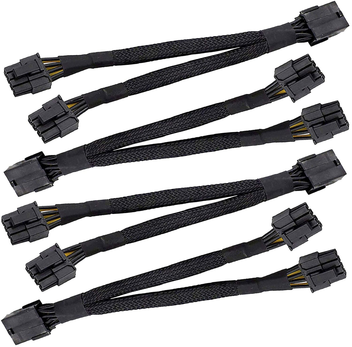 16 AWG PCI-e 8 Pin Female to Dual 8(6+2) Pin Male Splitter Cable 12-inches (4 Pack) J518151