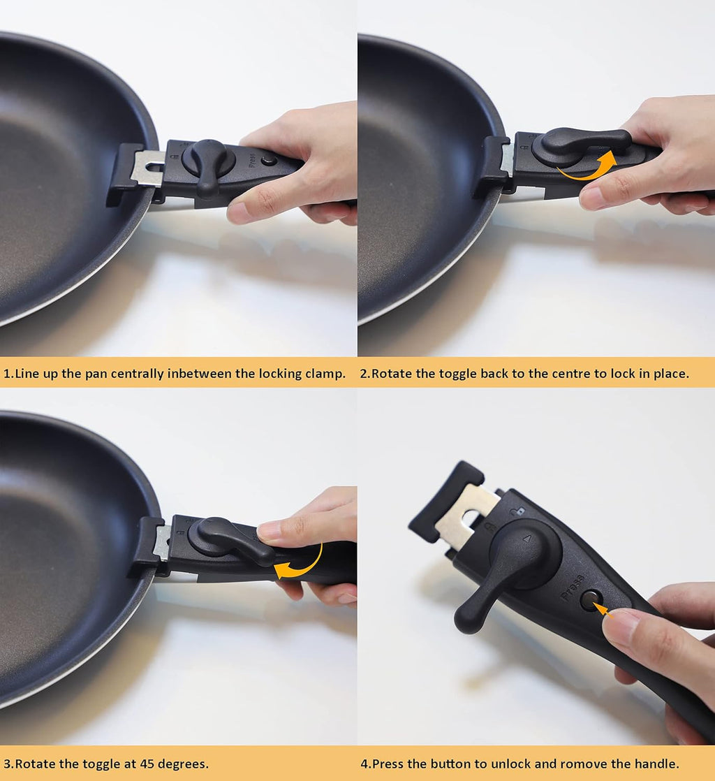 16 Pieces Nonstick Removable Handle Cookware Set E740
