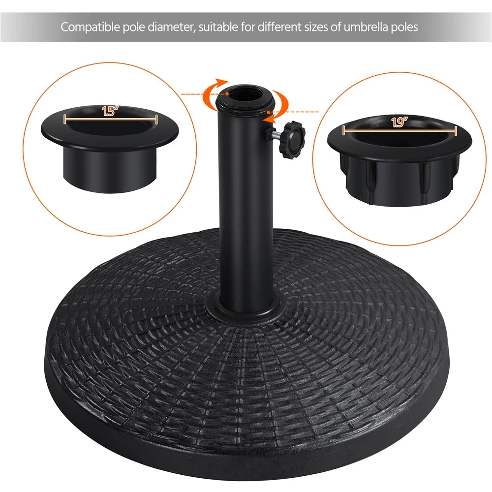 Black Round Resin and Iron Umbrella Base G8059