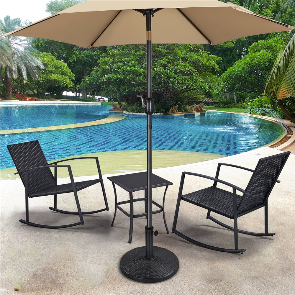 Black Round Resin and Iron Umbrella Base G8059