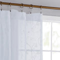 Embroidered Sheer Curtain Panel, White, 38 x 84 X5810