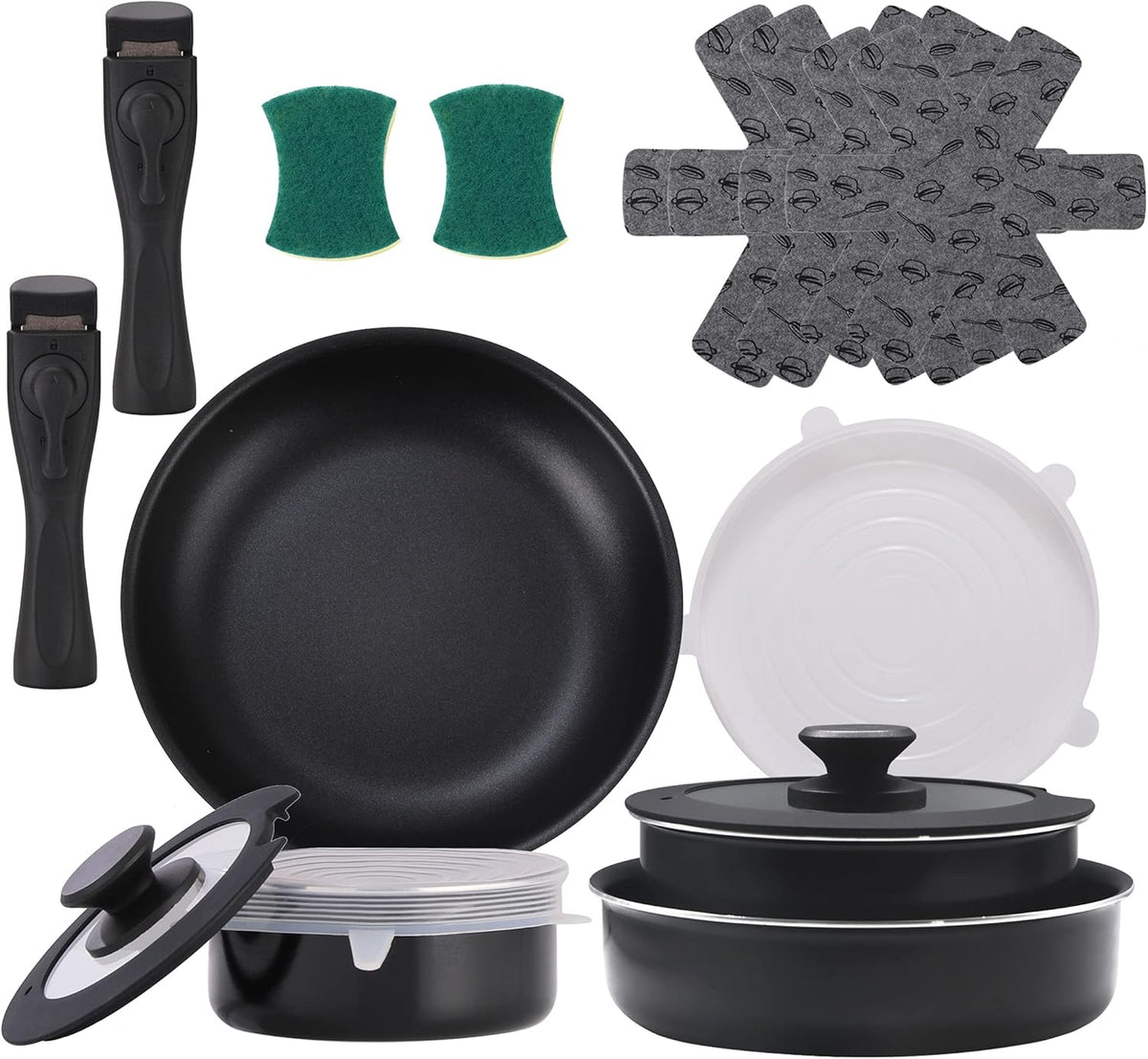 16 Pieces Nonstick Removable Handle Cookware Set E740
