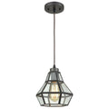 1 Light 8 inch Oil Rubbed Bronze Pendant Ceiling Light V41172