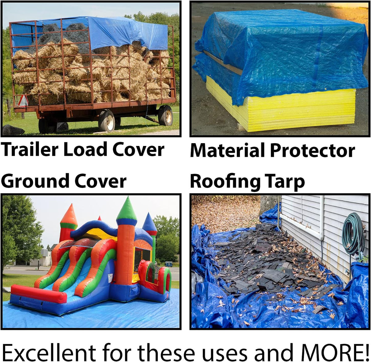 10' x 20' Water Resistant Reversible Blue/Silver Medium Duty Tarp L20830