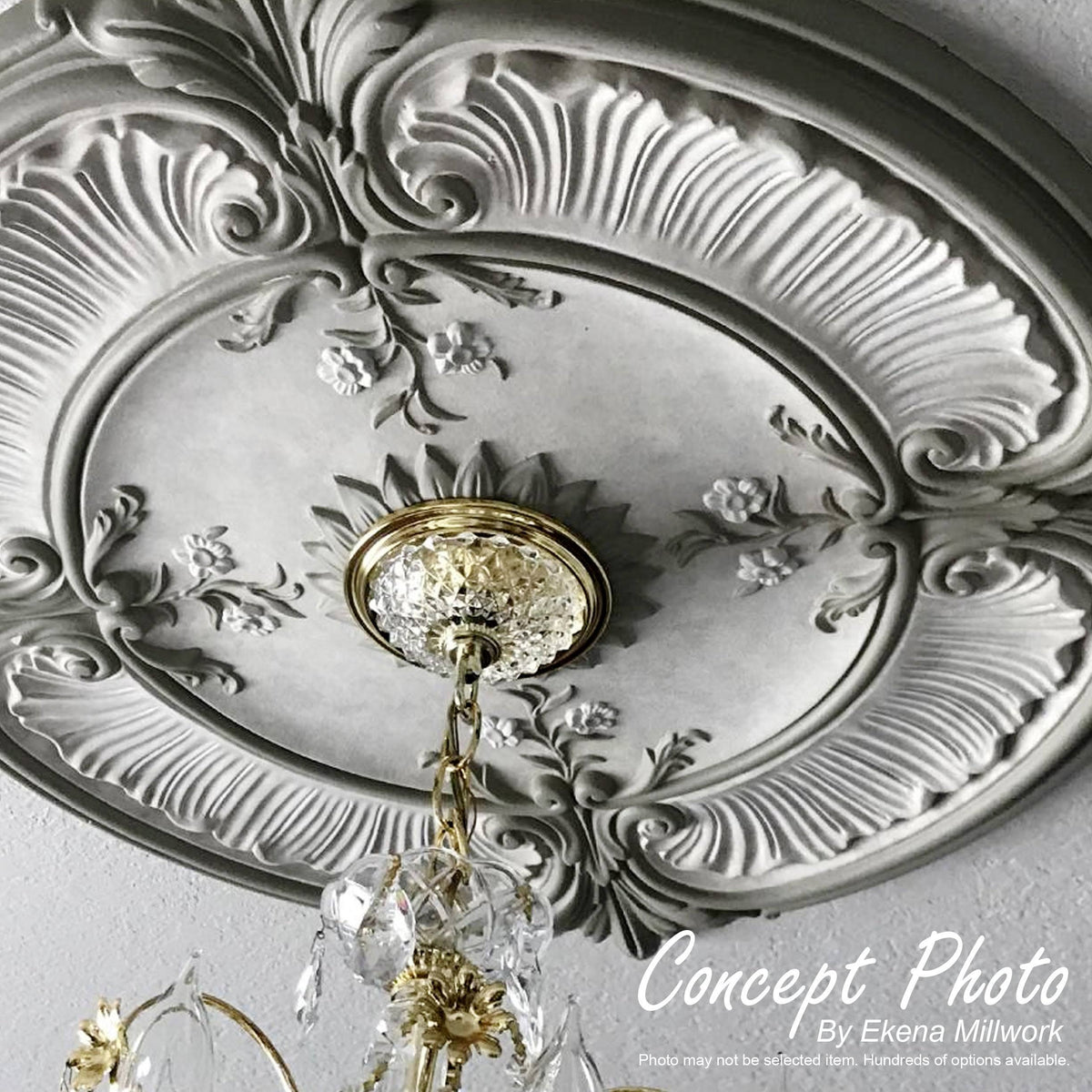 12 3/4 inch x 7/8 inch Hand-Painted Ceiling Medallion V6558
