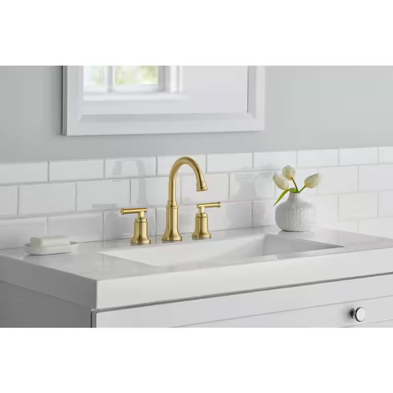 8 in. Widespread Double-Handle High-Arc Bathroom Faucet Matte Gold J144