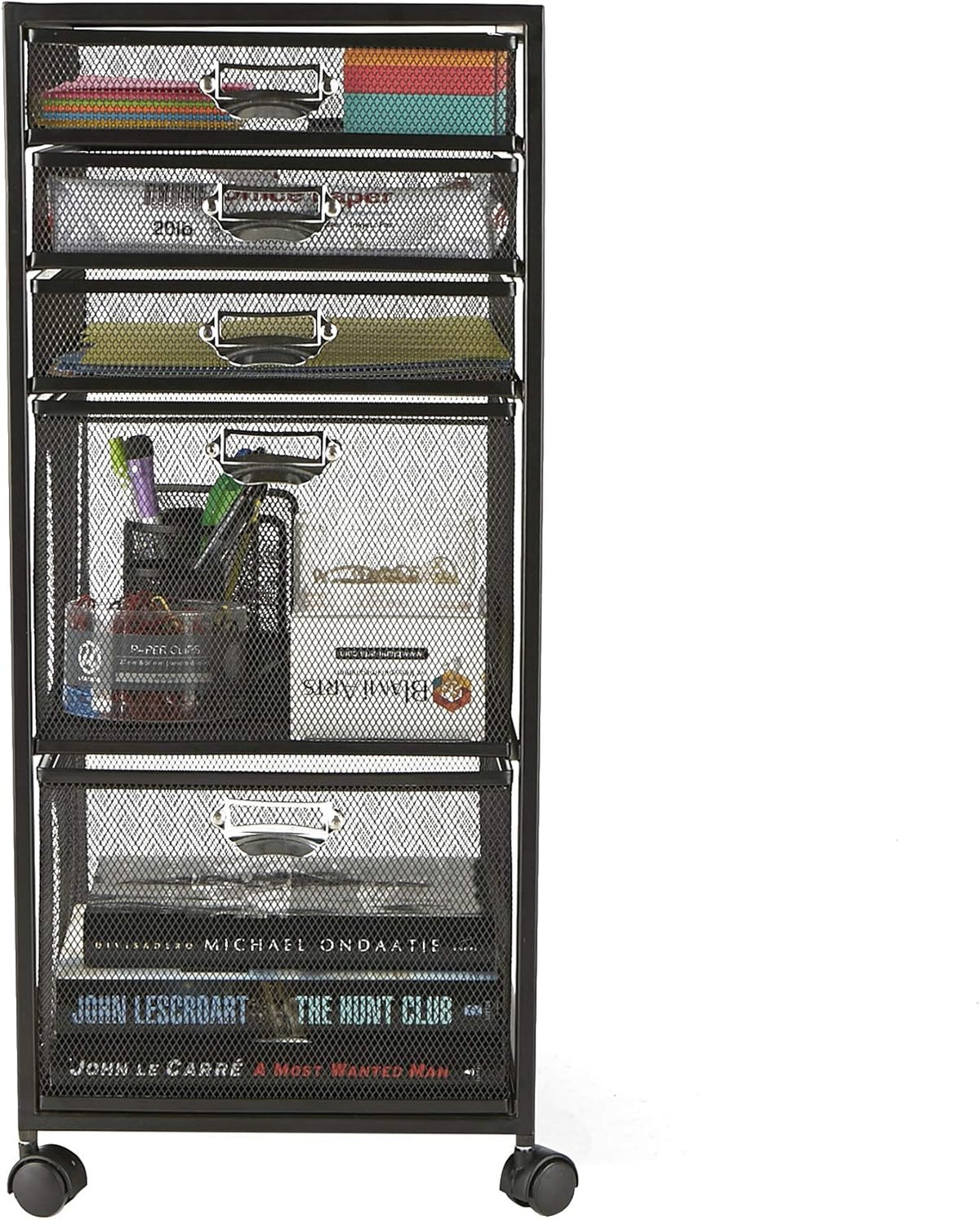 Black Rolling File Cabinet N182