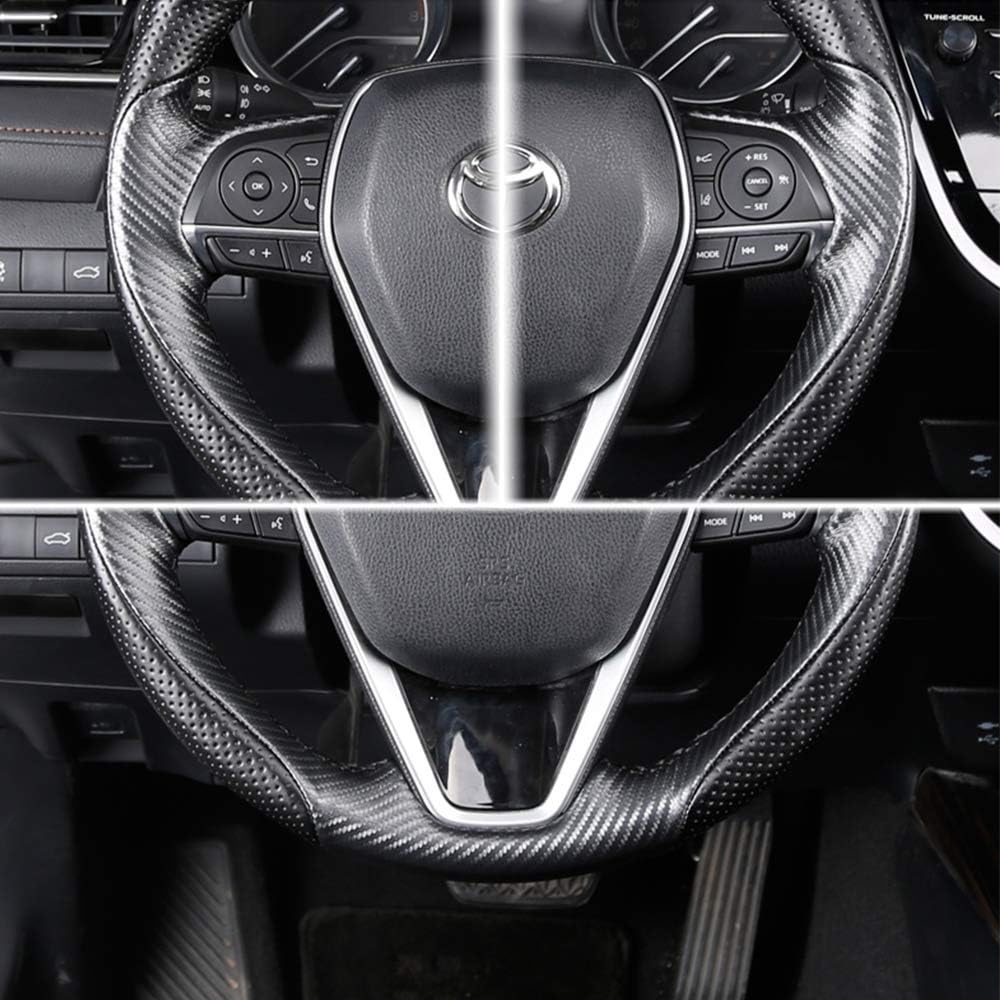 Matte Black Carbon Fiber & Nappa Leather Steering Wheel Cover L501863