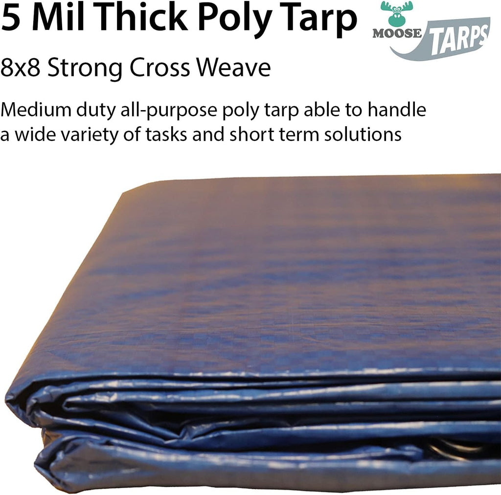 10' x 20' Water Resistant Reversible Blue/Silver Medium Duty Tarp L20830