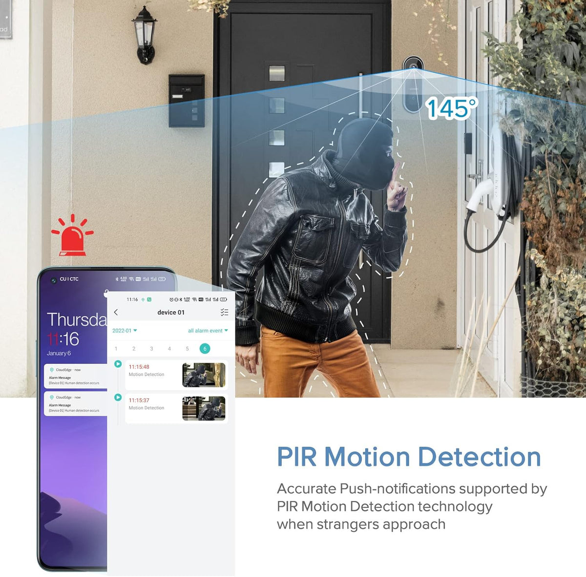 1080P HD WiFi Wireless Video Doorbell Camera with Chime D604033