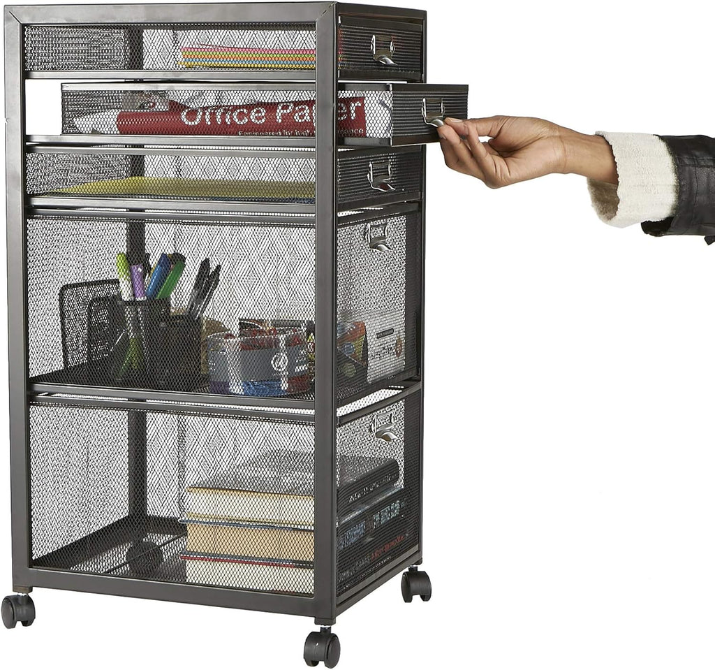 Black Rolling File Cabinet N182