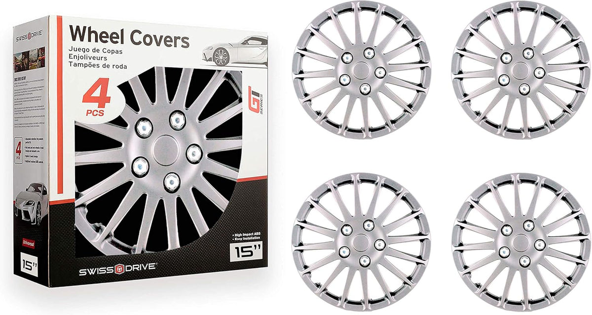 15-Inch Set of 4 Silver Hub Caps E75166