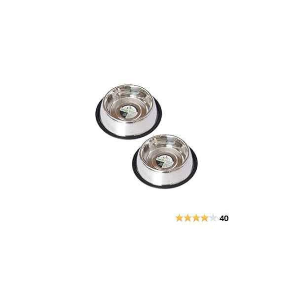 2 Pack Stainless Steel Non-Skid Pet Bowl H404