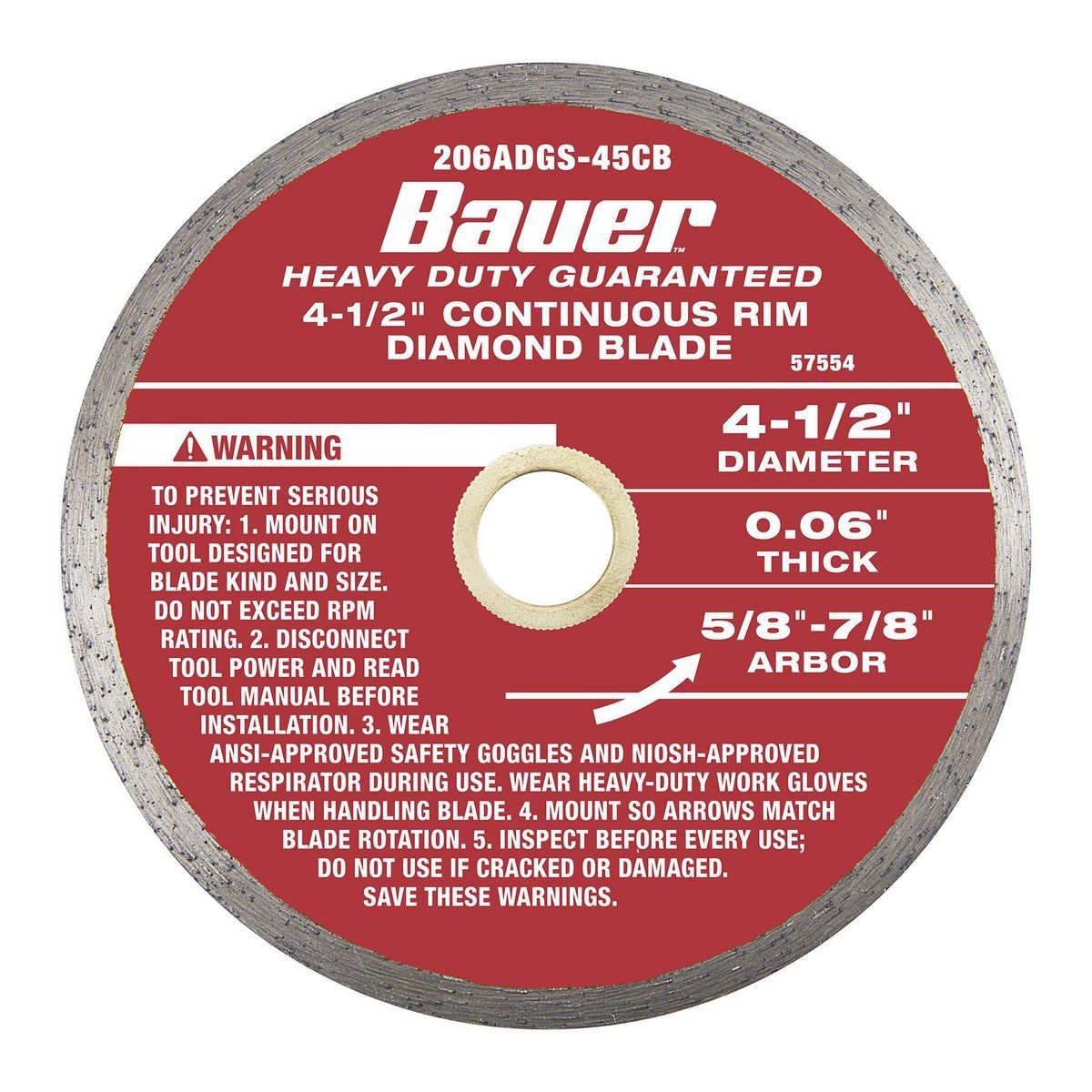 4-1/2 in. Continuous Rim Wet Cut Diamond Saw Blade S272719
