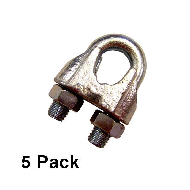 1-1/8x22 Zinc Plated Malleable Wire Rope Clip 5 Pack H450