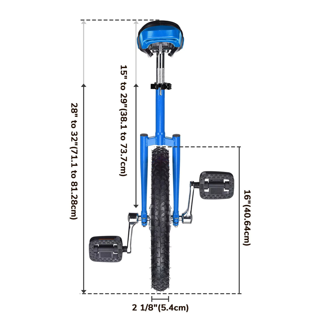 16 In Wheel Outdoor Unicycle Adjustable Seat G83496