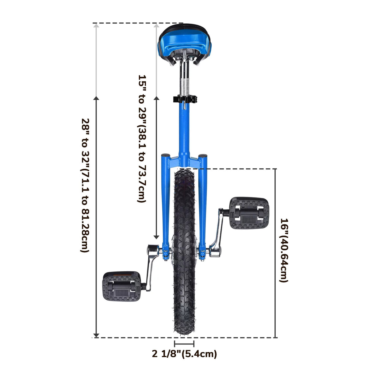 16 In Wheel Outdoor Unicycle Adjustable Seat G83496