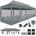 10x15 Heavy Duty Pop up Canopy Tent with Netting and Sidewalls, Black X119754